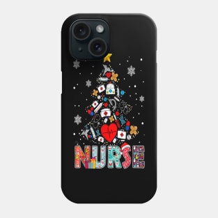 Nurse Christmas Tree Stethoscope Rn Lpn Scrub Nursing Xmas Phone Case