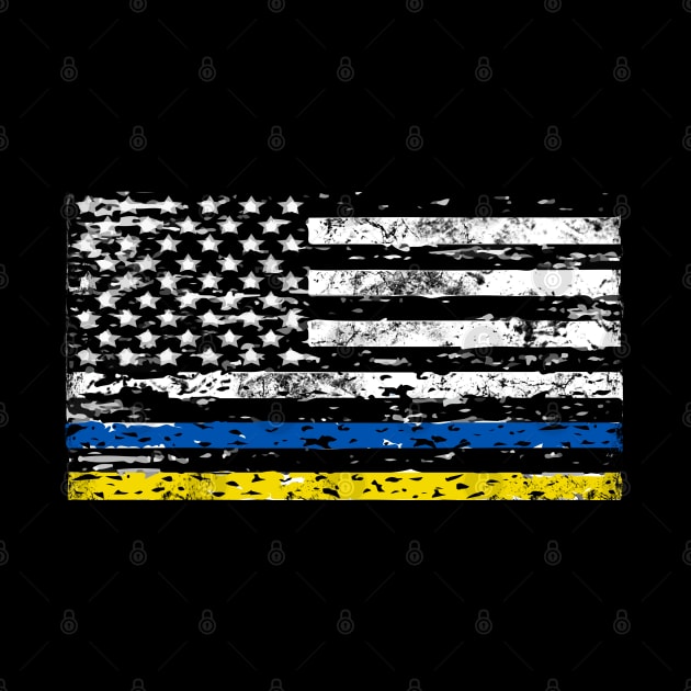 Ukraine American Flag Ukrainian American Gift by Scar