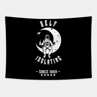 Self Isolating Since 1969 - Half Moon (WHITE) Tapestry