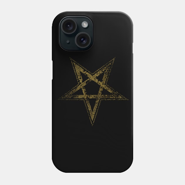 Gold Pentgram, Pentacle, Sigil of Baphomet, Dark Art, Nature Sticker Phone Case by SSINAMOON COVEN