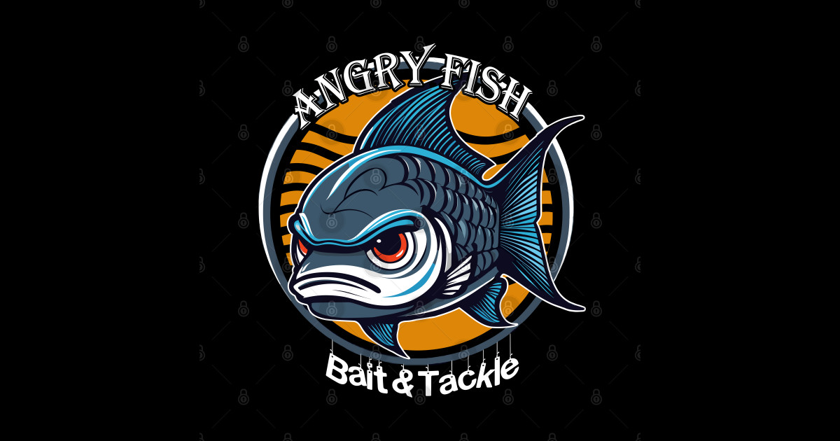 Angry Fish - Fish Logo - Sticker | TeePublic