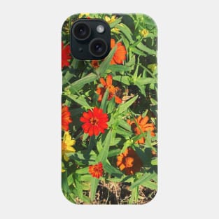 Pretty Red Orange and yellow Flowers with green leaves nature lovers beautiful photography design Phone Case