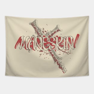 Måneskin cross logo vintage inspired Tapestry