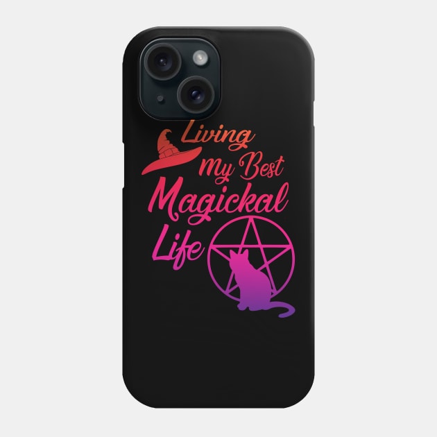 Living My Best Magickal Life Rainbow Pentacle Cheeky Witch Phone Case by Cheeky Witch