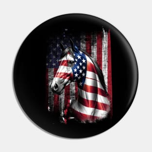 American Flag Horse Pin