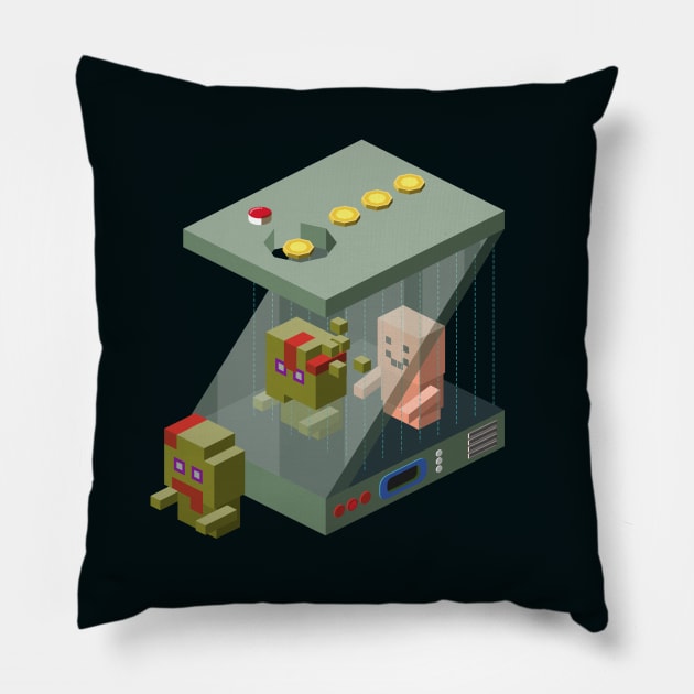 Isometric Zombificator - Zombie Maker Machine - Letter Z Pillow by Gunes Ozcan