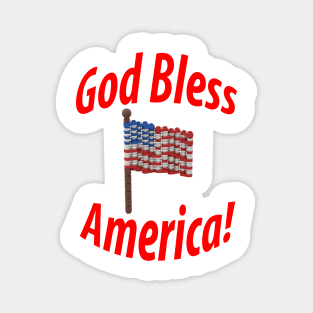 Lego American Flag - God Bless America Magnet