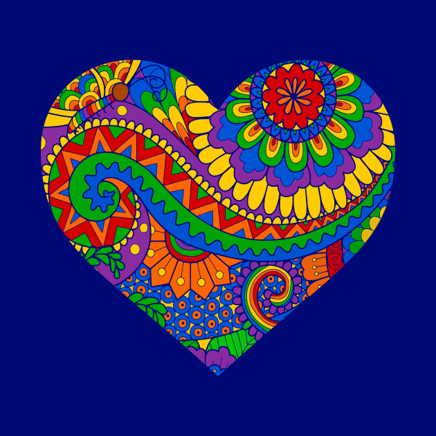 Rainbow Decorative Heart by AlondraHanley