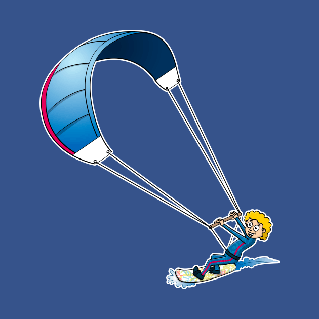 The happy kitesurfing boy illustration by Stefs-Red-Shop