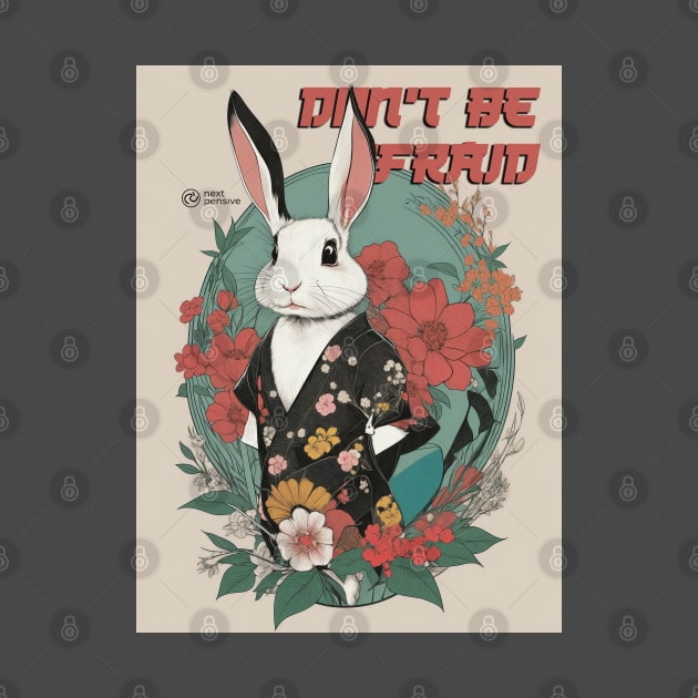 Don't Be Afraid - Japanese Retro Bunny by nextpensive