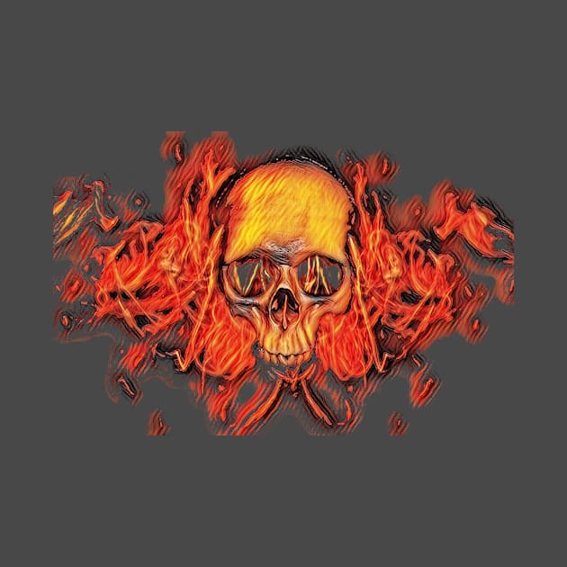 Burning skull of burning heart by JBdesignLV