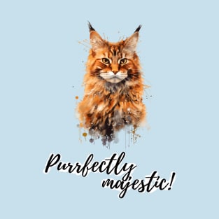 Enchanting Maine Coon Cat Design | Purrfectly Majestic T-Shirt