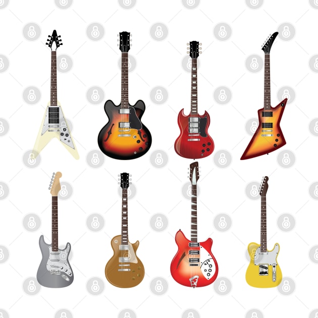 Vintage Electric Guitar Collection by Vector Deluxe