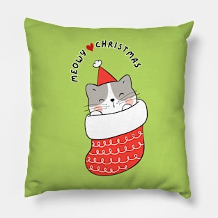 Meowy Christmas Pillow