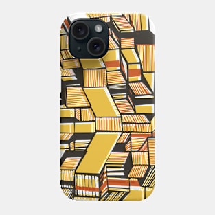 Geometric city street art yellow Phone Case