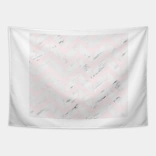 Blush and marble geometric chevron Tapestry