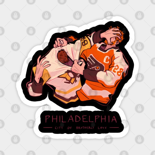 Flyers  Penguins Magnet by Ink Lines