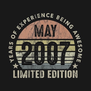 Born In May 2007 Vintage Sunset 13th Birthday All Original T-Shirt