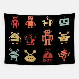 Retro Robot Army Tapestry