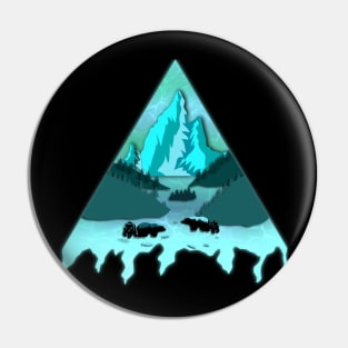 Bear aurora Pin