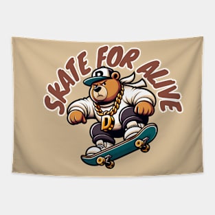 Bear on Board: Skate for Life Tapestry