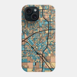 Fresno Map Pattern in Mid Century Pastel Phone Case