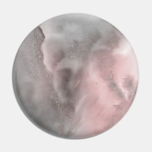 Pink and Grey Marble Glitter Sparkle Pin