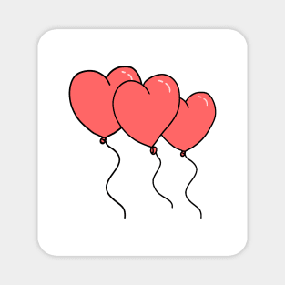 Cute heart-shaped balloons Magnet