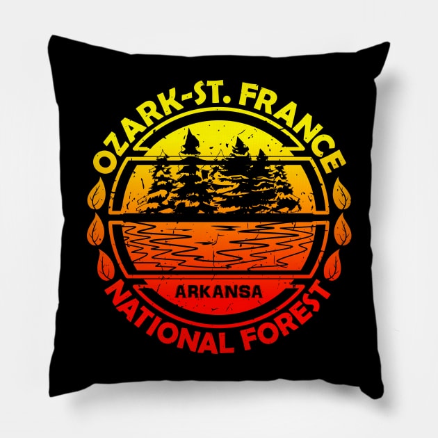 Ozark - St. Francis National Forest, Arkansas State, Nature Landscape Pillow by Jahmar Anderson