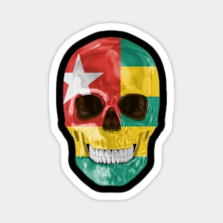 Togo Flag Skull - Gift for Togolese With Roots From Togo Magnet