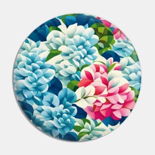 Red Blue Hydrangeas Abstract Artwork Pin