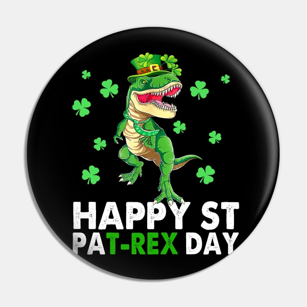 Happy St PaT-Rex Dinosaur Saint Patrick's Day, Funny Patrick's Day Pin by artbyhintze