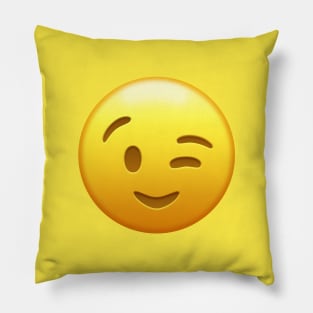 Emoji Winking Face Pillow