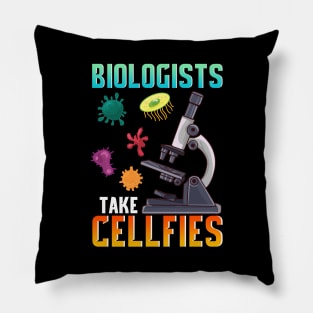 Cute Biologists Take Cellfies Selfies Biology Pun Pillow