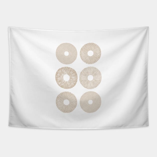 Mushroom spore pattern Tapestry by VectoryBelle