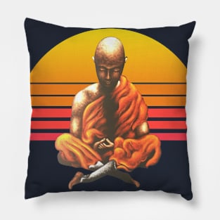 Buddha Yoga Retro Meditation Spiritual Buddhist Monk Gift Pillow