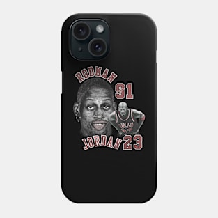 Dennis Rodman Bulls 91 & Michael Jordan 23 Vintage Phone Case