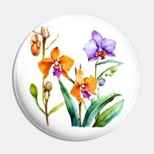 Beautiful Watercolor Orchids Pin