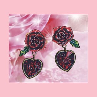 Earrings with Roses T-Shirt