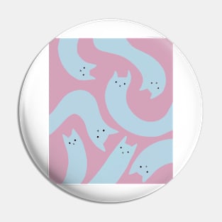 cat pattern aesthetic illustration pink blue Pin