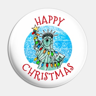 Christmas Statue Of Liberty Patriotic Xmas 2022 Pin