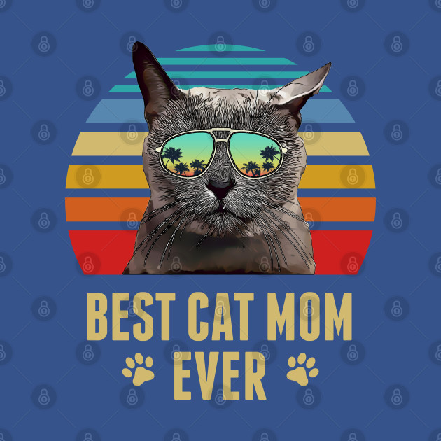 Disover Russian Blue Cat Best Cat Mom Ever Retro Beach Vibe - Russian Blue Cat Best Cat Mom Ever Retr - T-Shirt