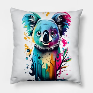 Koala Bear Colourful - Cute Koala Bear Artwork Pillow