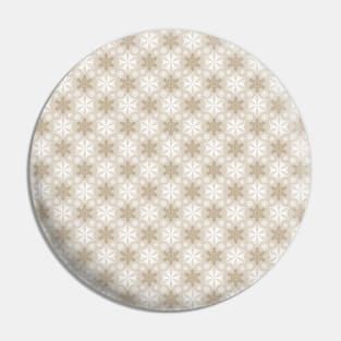 Bright Light Brown, Dark Tan, Winter White Snowflakes Pattern Pin