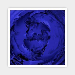 Blue Watercolor Calm Abstract Peony Magnet