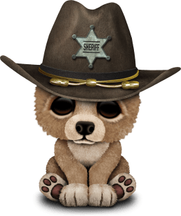 Cute Baby Bear Cub Sheriff Magnet