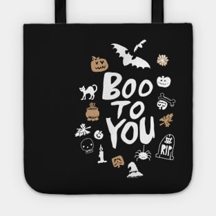 Black and White Cute Boo to You Tote