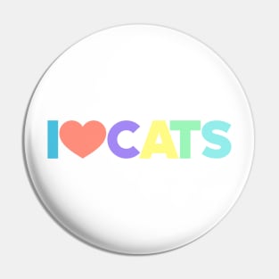 I Love Cats Kittens Cat Lovers (Rainbow) Pin