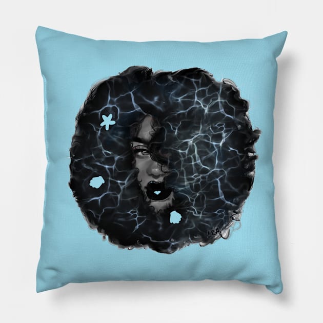 Seashell Girl Pillow by R.Gray Illustrations 