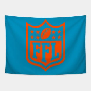 Fantasy Football Logo Miami Dolphins Colors Orange Tapestry